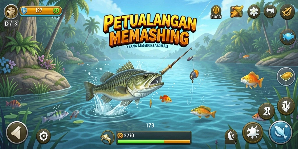 Tampilan antarmuka D73 yang menarik saat memancing.