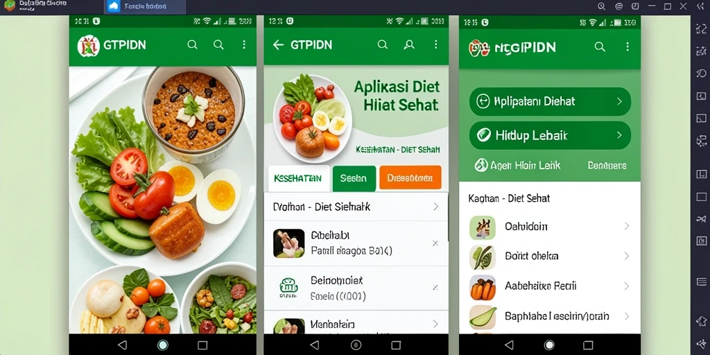 Antarmuka GTPIDN yang menarik untuk diet sehat.