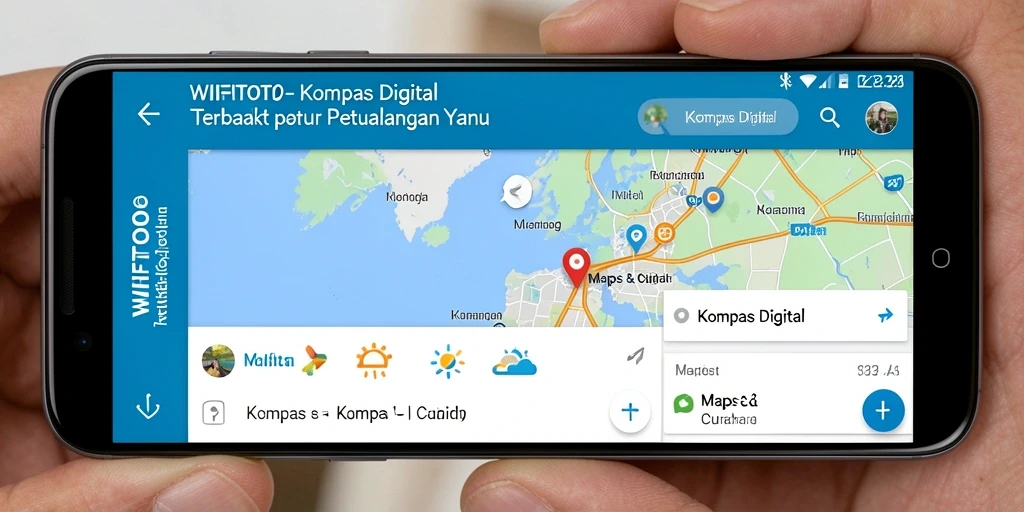 Antarmuka WIFITOTO menampilkan kompas digital yang jelas dan mudah dipahami.