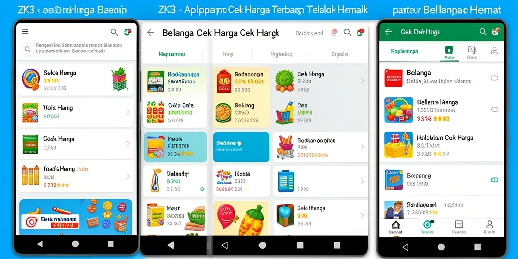 Tampilan antarmuka ZK3 yang sederhana dan efisien untuk Cek Harga.