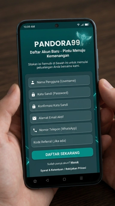 Tampilan halaman daftar pandora99
