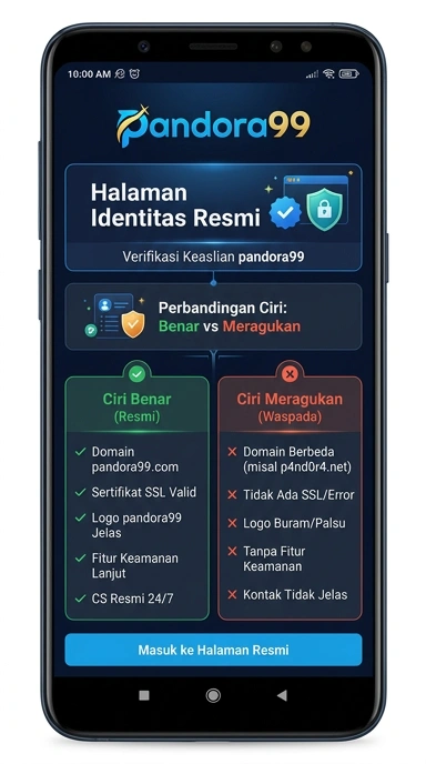 Tampilan kanal resmi pandora99